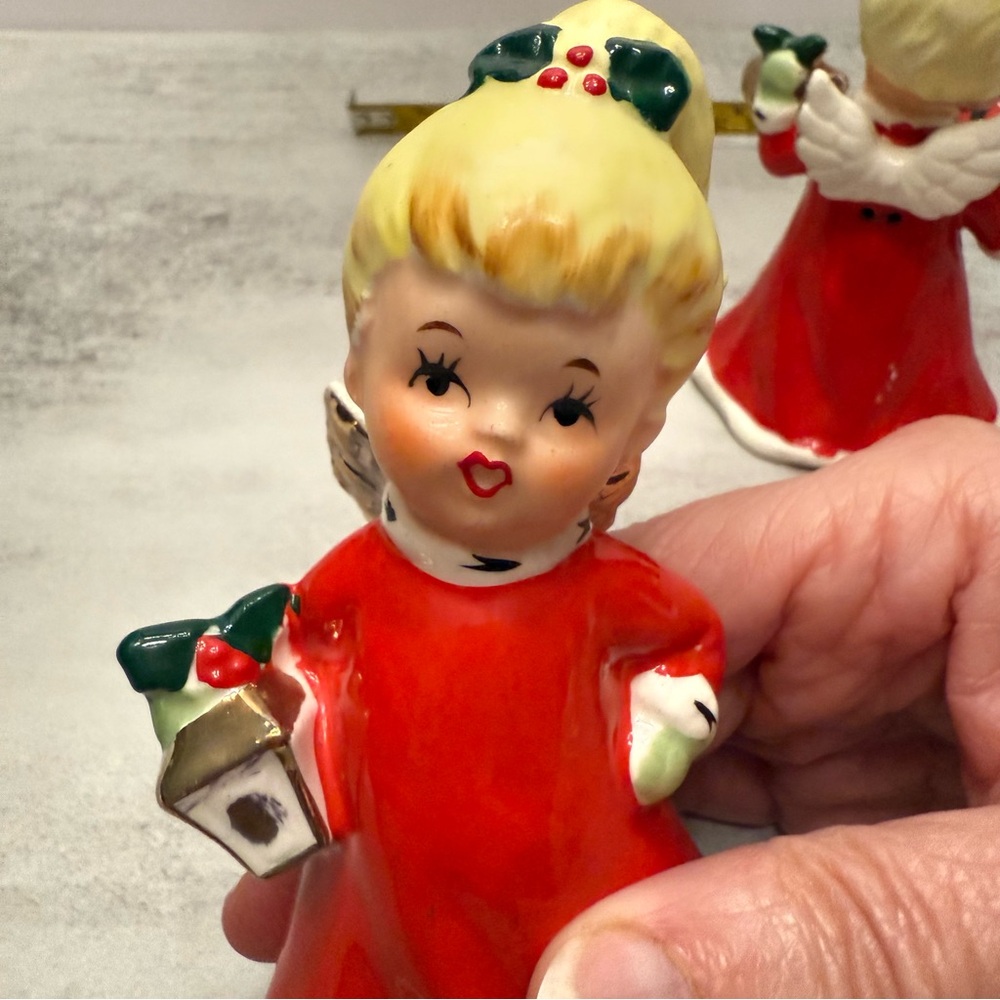 Vintage Norcrest Christmas Angels Bell Figurine w/label stamped x-180 ceramic - Picture 10 of 11